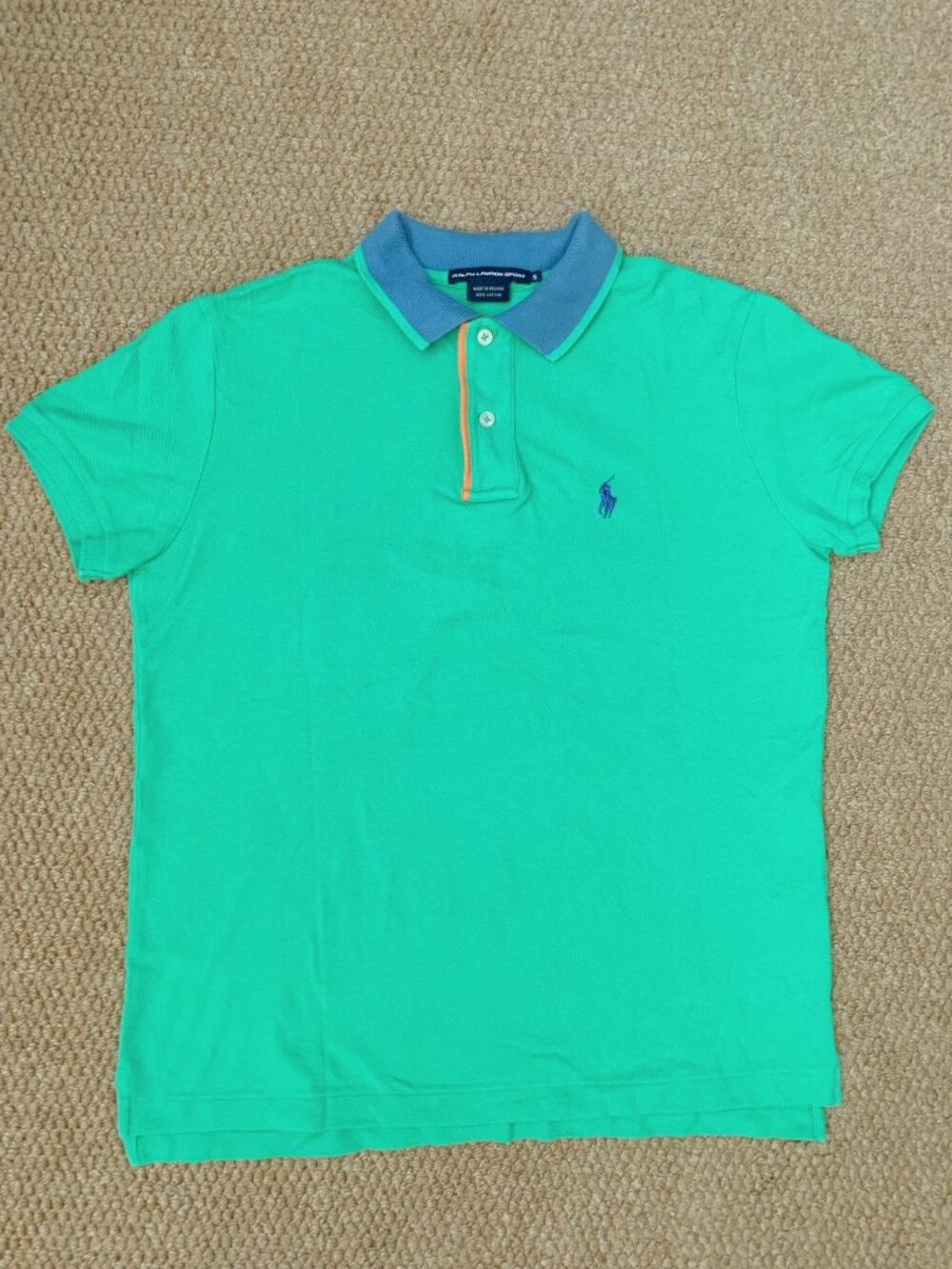 Ralph Lauren Sport Women’s Green Cotton Polo Shirt Blue Collar Short Sleeve S